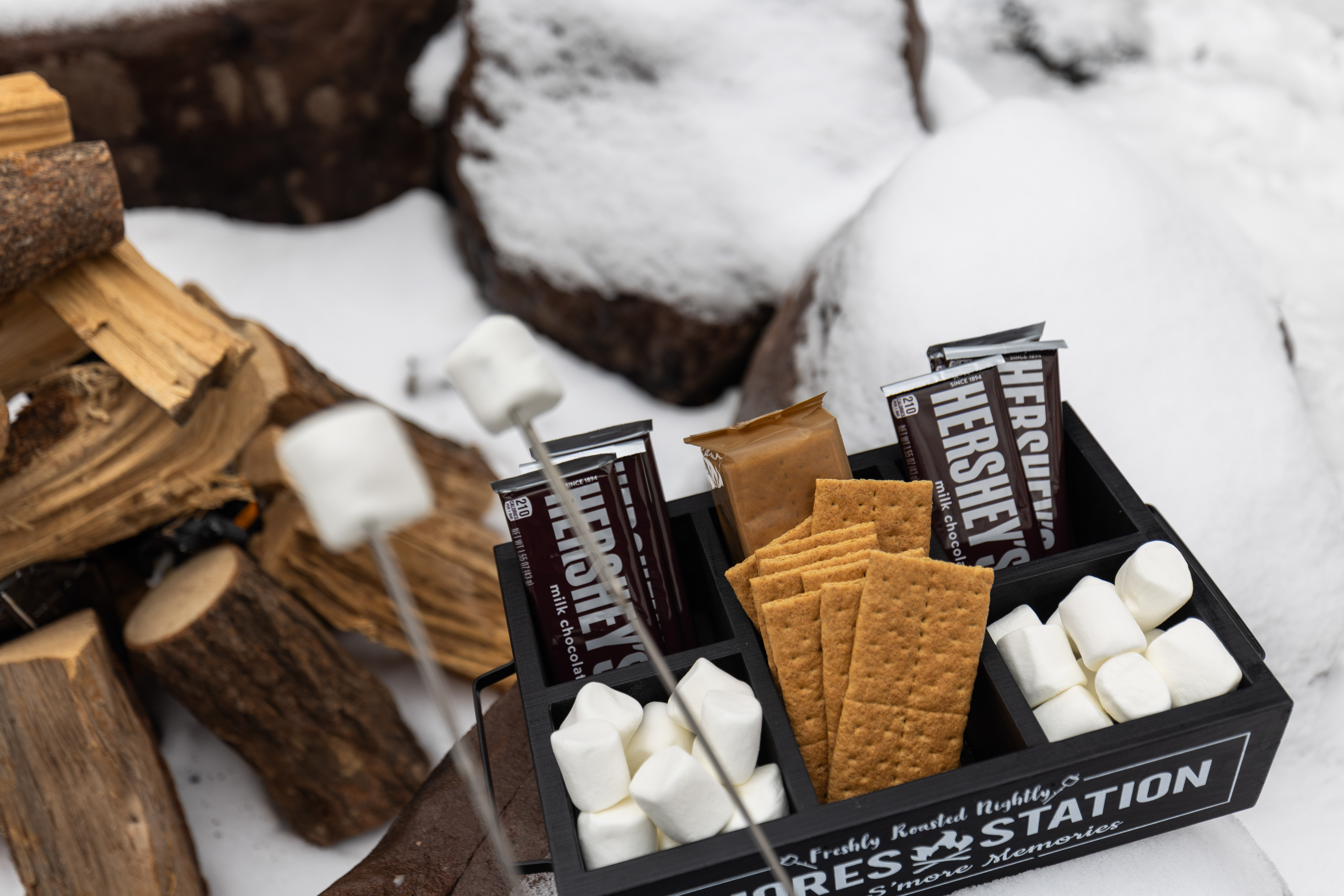 S'mores station by the firepit